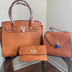 Brown purse set Handbag/CrossBody/Clutch